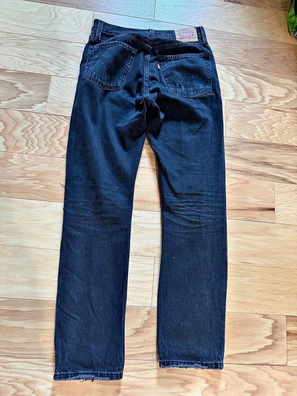 Levi’s 501 Jeans Women’s 26x30 Faded Black Distressed Ripped Straight Leg Grunge